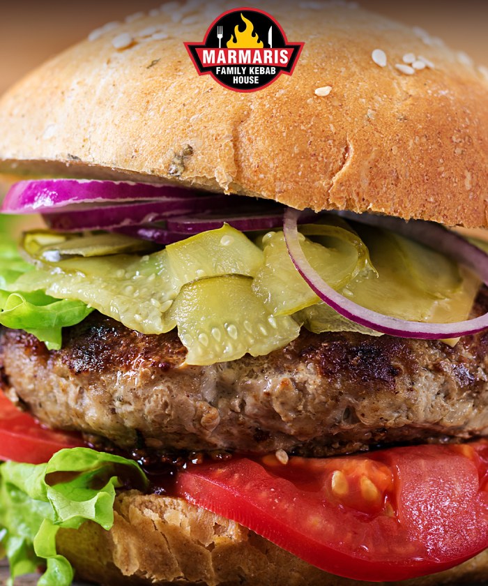 Juicy Burger Served in Marmaris Family Kebab House in Alness 